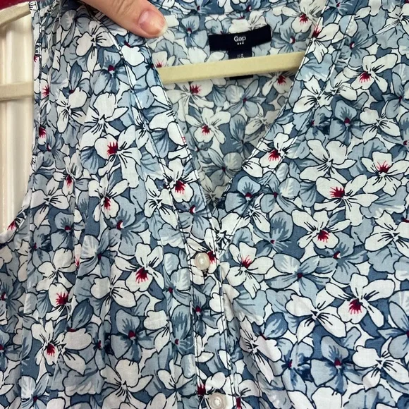 NWT Gap floral dress button front drawstring with pockets - Picture 5 of 11